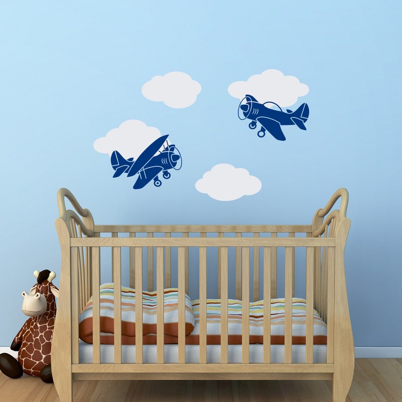 Airplane Wall Decal Boy Nursery Cloud
