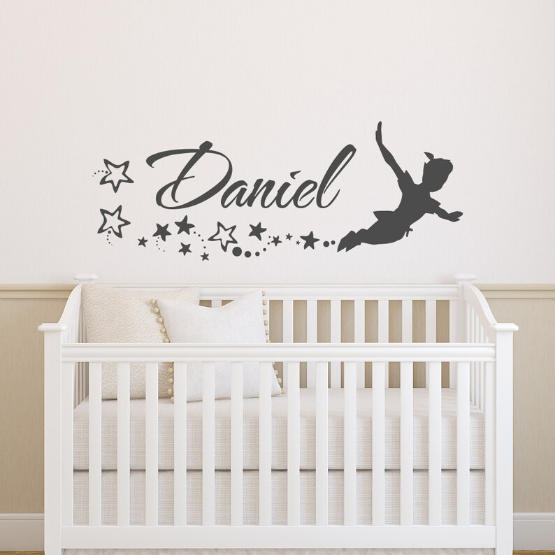 Name Wall Decal Boys Peter Pan For Kids Personalized Boy Custom Decals Nursery 147