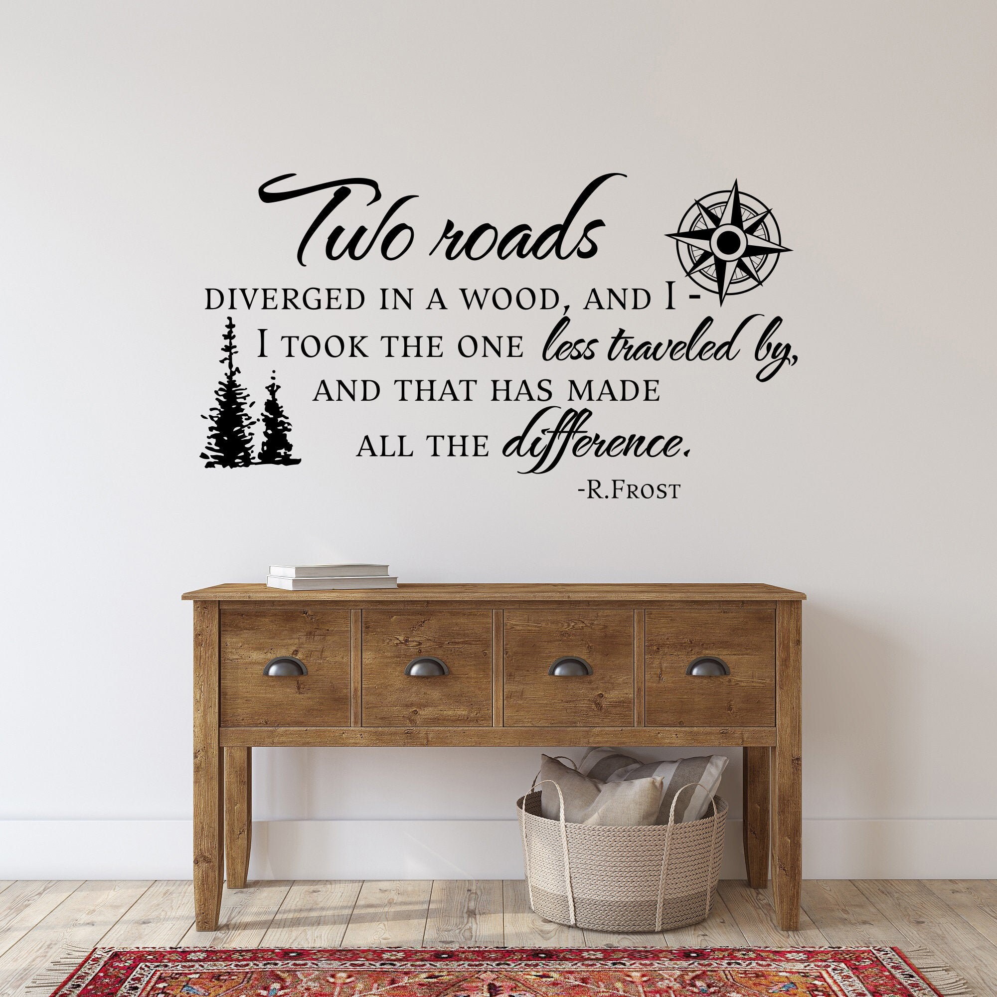 I Took The Road Less Traveled Wall Decal Quote by Robert Frost Etsy