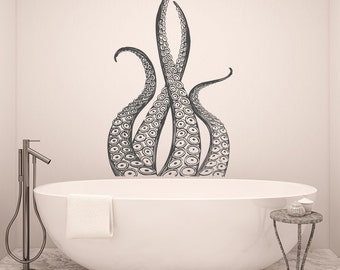 Kraken Octopus Tentacles Wall Decal: Nautical Home Decor P36