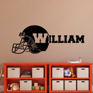 American Football Wall Decal- Boy Name Wall Decal- Football Name Decal- Football Helmet Decal Personalized Name- Sports Decals For Boys 090