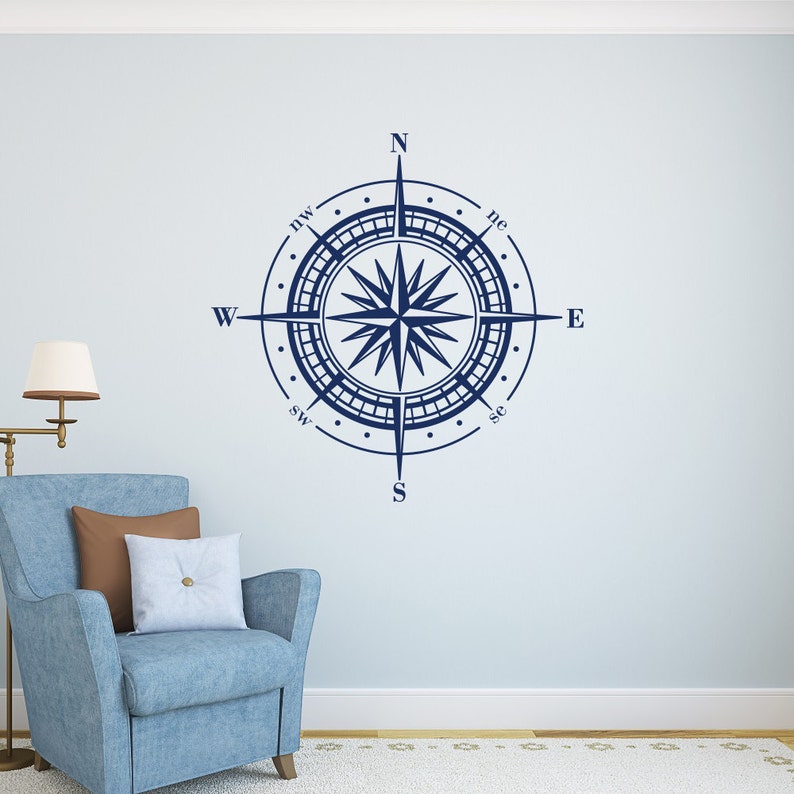 Compass Rose Decal Wall Decor Nautical Vinyl Bedroom 120