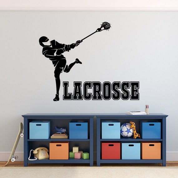 Lacrosse Wall Decals Decal Sports Decor Player Vinyl Kids Teens Boys Girls Room 096