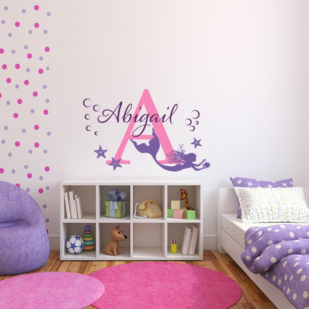 Personalized Mermaid Name Wall Decal: Girls Nursery Decor P192 - Etsy