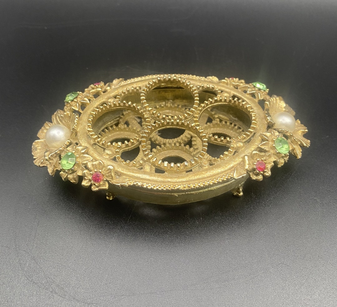 Vintage Florenza Jeweled Gold Gilt Ormolu 4 Lipstick Holder Etsy