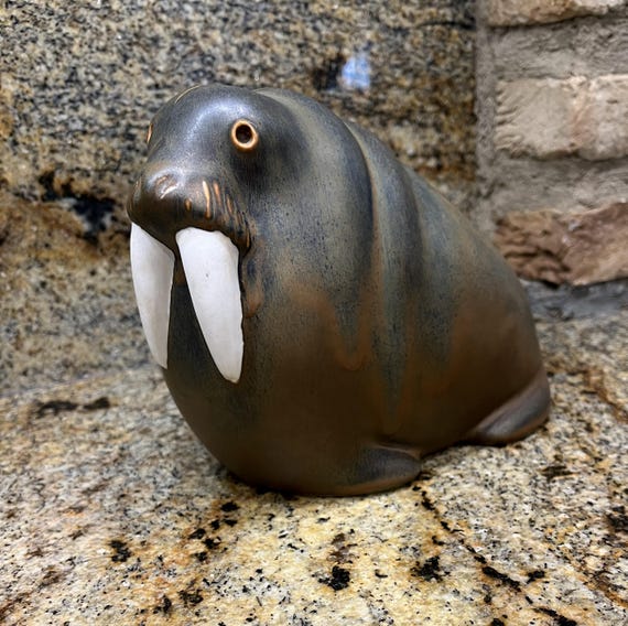 Arabia Finland Taisto Kaasinen Walrus Stoneware Pottery 1960's