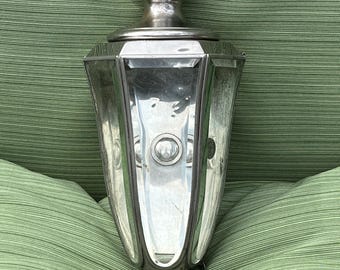 1912 Pierce Arrow Car Side Marker Light, Beveled Glass, Chrome over Brass
