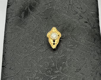 Victorian 14k Yellow Gold Diamond Cravat Pin, Antique Tie Pin