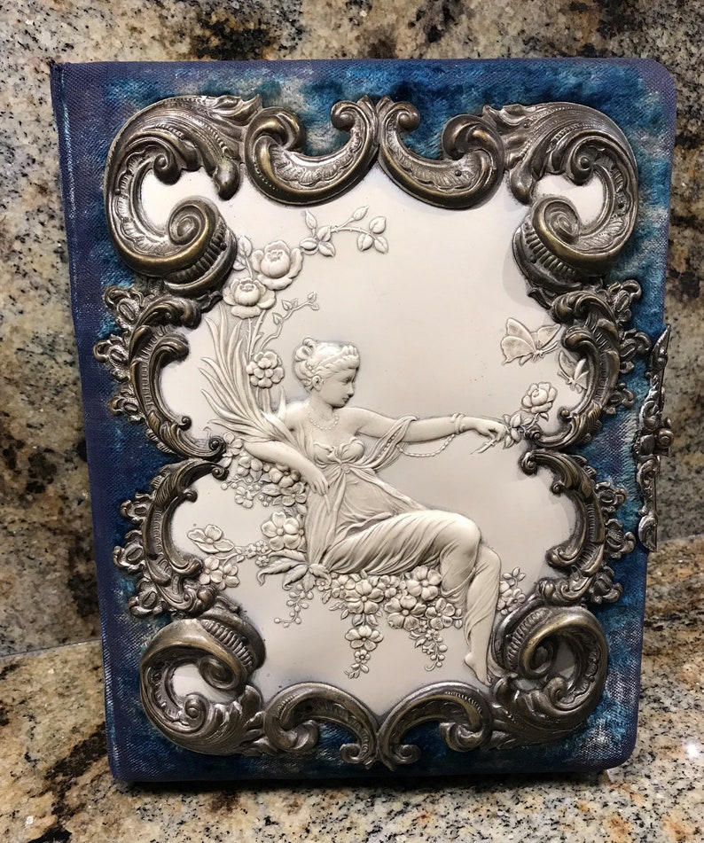 Stunning Molded Celluloid Photo Photograph Album 1890/'s with Pictures Art Noveau #390