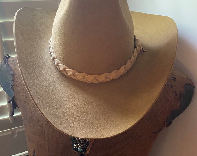 John B Stetson 4x Beaver Tan Cowboy Hat Jbs Pin Near New Size Etsy