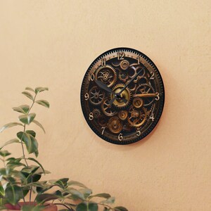 Picture of Steampunk Gear Wall Clock: Acrylic Clockwork Decor - Etsy