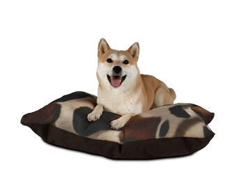 Cow Print Pet Bed: Western Farmhouse Style, Washable Cover
