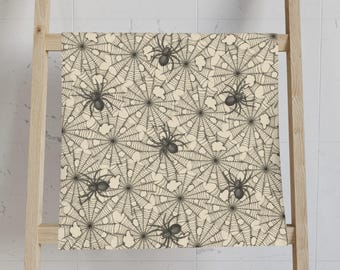 Spider Web Hand Towel: Gothic Halloween Bathroom Decor