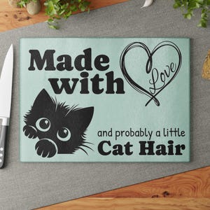 Funny Cat Glass Cutting Board: Whimsical Kitchen Decor