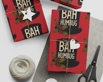 Carta da regalo natalizia Bah Humbug, carta da regalo sarcastica per le feste