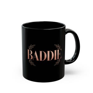 Taza de café estética Baddie, regalo para Boss Babe, tonos tierra botánicos, taza negra (325 ml, 433 ml), regalo único, regalo para amantes del café, tendencia