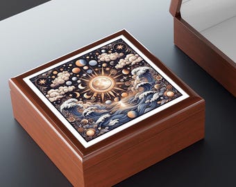 アールヌーボー様式のジュエリーボックス：花柄の思い出の品