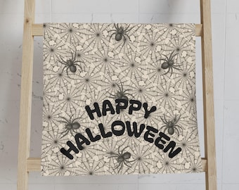 Spiderweb Halloween Hand Towel: Spooky Kitchen Bath Decor