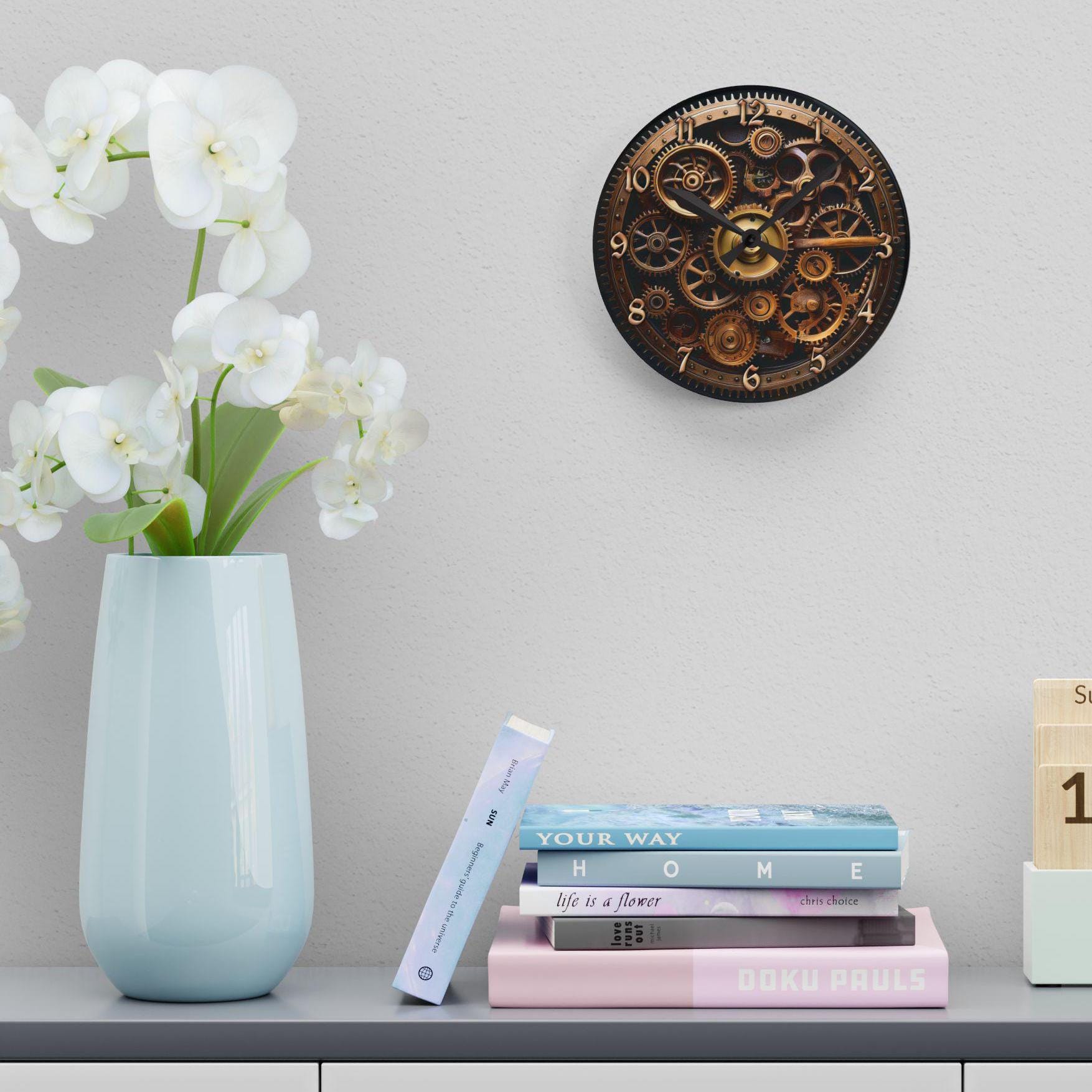 Picture of Steampunk Gear Wall Clock: Acrylic Clockwork Decor - Etsy