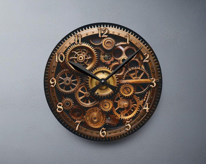 Steampunk Gear Wall Clock: Acrylic Clockwork Decor