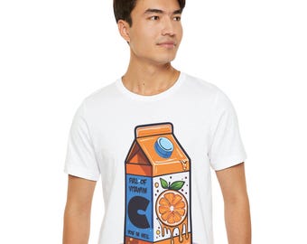 Vitamin C Sarcastic Orange Juice T-Shirt, Funny Carton Tee