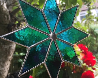 Set Di 5 Acchiappasole Stelle Marine In Vetro Colorato Aqua - Decorazioni Fai Da Te Per Finestre, Albero Di Natale, Regali A Tema Mare - 7.6 Cm