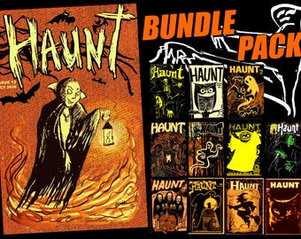 Pre-order:  HAUNT - value pack - complete set, all TWELVE issues! - Halloween fanzine