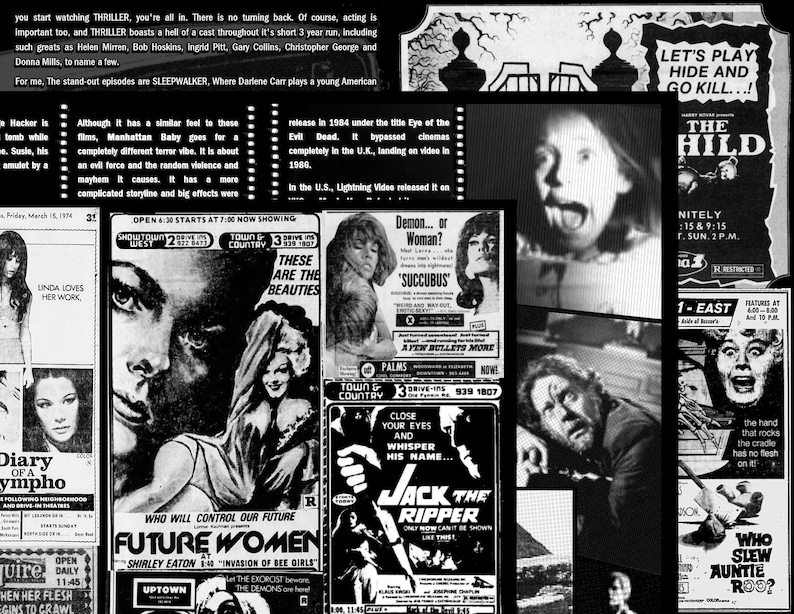 DRIVE-IN ASYLUM Issue 19 April 2020 Dante Tomaselli, Terry TenBroek, Thriller, Manhattan Baby, Cellat, vintage ads and lots more image 3