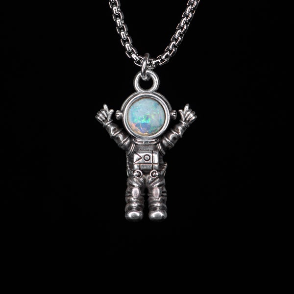 Opal Gemstone, Astronaut Pendant - SPACED OUT