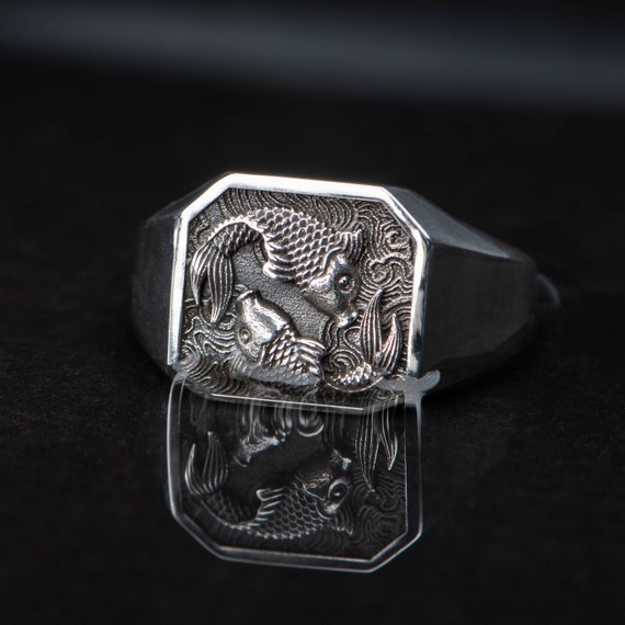 Aquarius shop signet ring