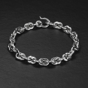 Handmade Sterling Silver Chain Bracelet: Luxury Men&#39;s Jewelry