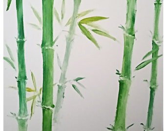 Bamboo painting, oil on canvas