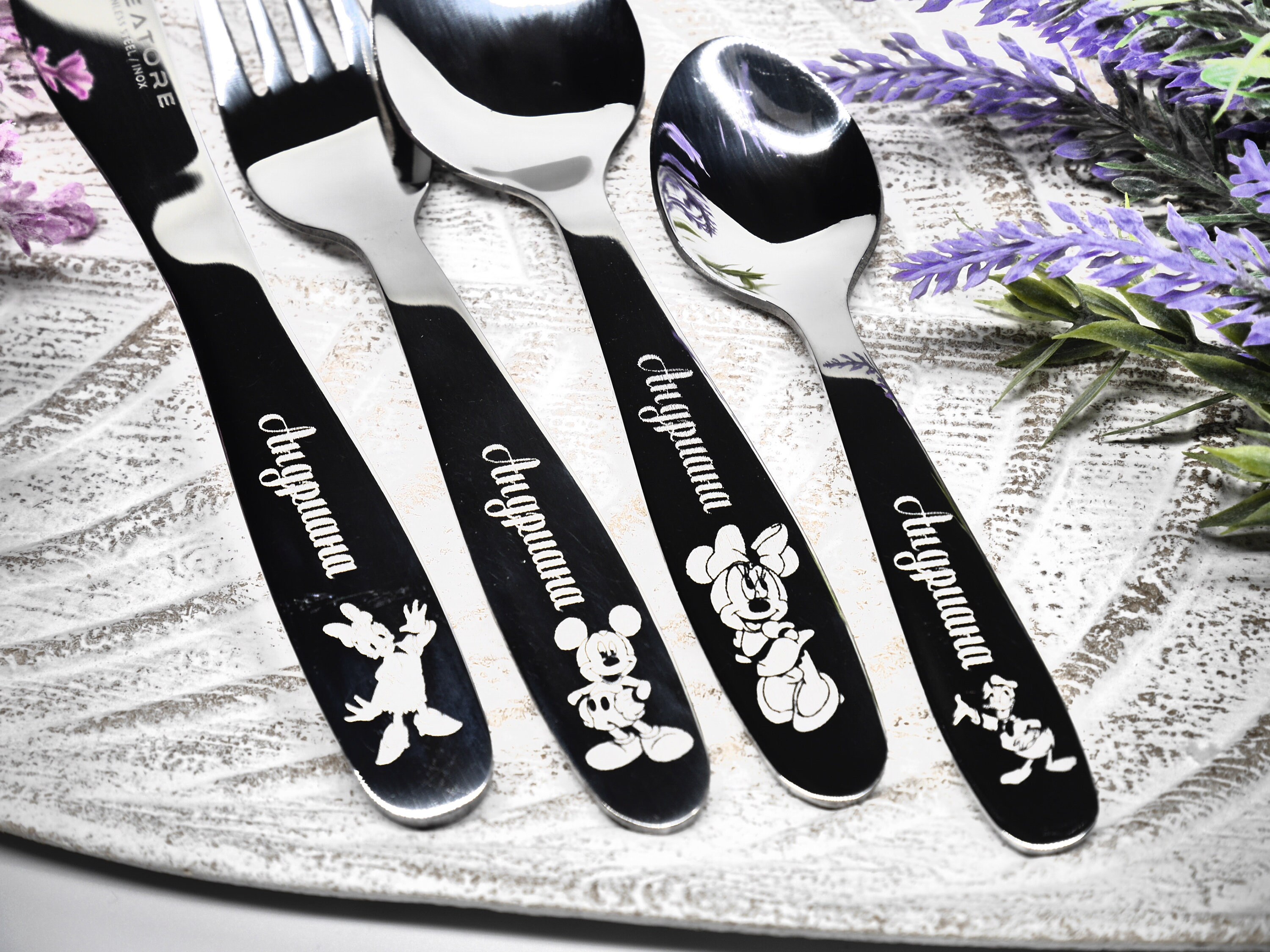 Childrens Cutlery Set Flatware Personalized Tableware With Etsy