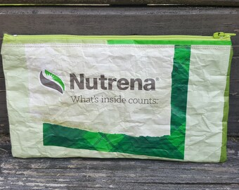 Upcycled Chicken Feedbag Zippered Pouch: Toiletry, Pencil, Gift Bag