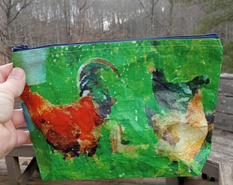 Layer Chicken Feedbag, Flat Bottom, Zippered Bag, Recycled and Upcycled