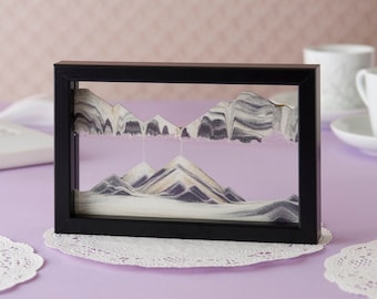 Horizon CLASSIC BLACK, cuadro original de arte en arena en movimiento de KB The Sandman