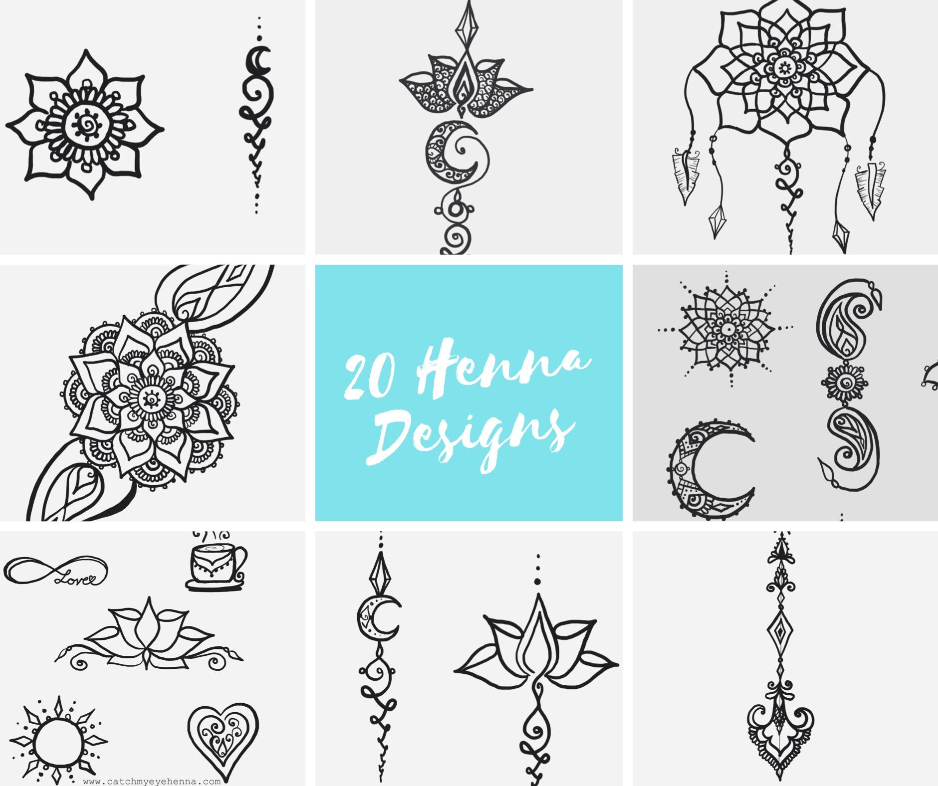henna design digital ebook 20 original freehand mandala henna designs learn natural henna body art catch my eye printable book