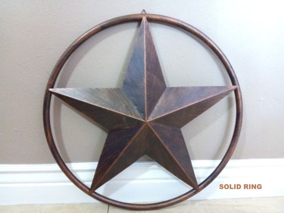 BestGiftEver 24" Rustic Metal Lone Star Wall Decor - Vintage Wrought Iron Circle Art For Farmhouse