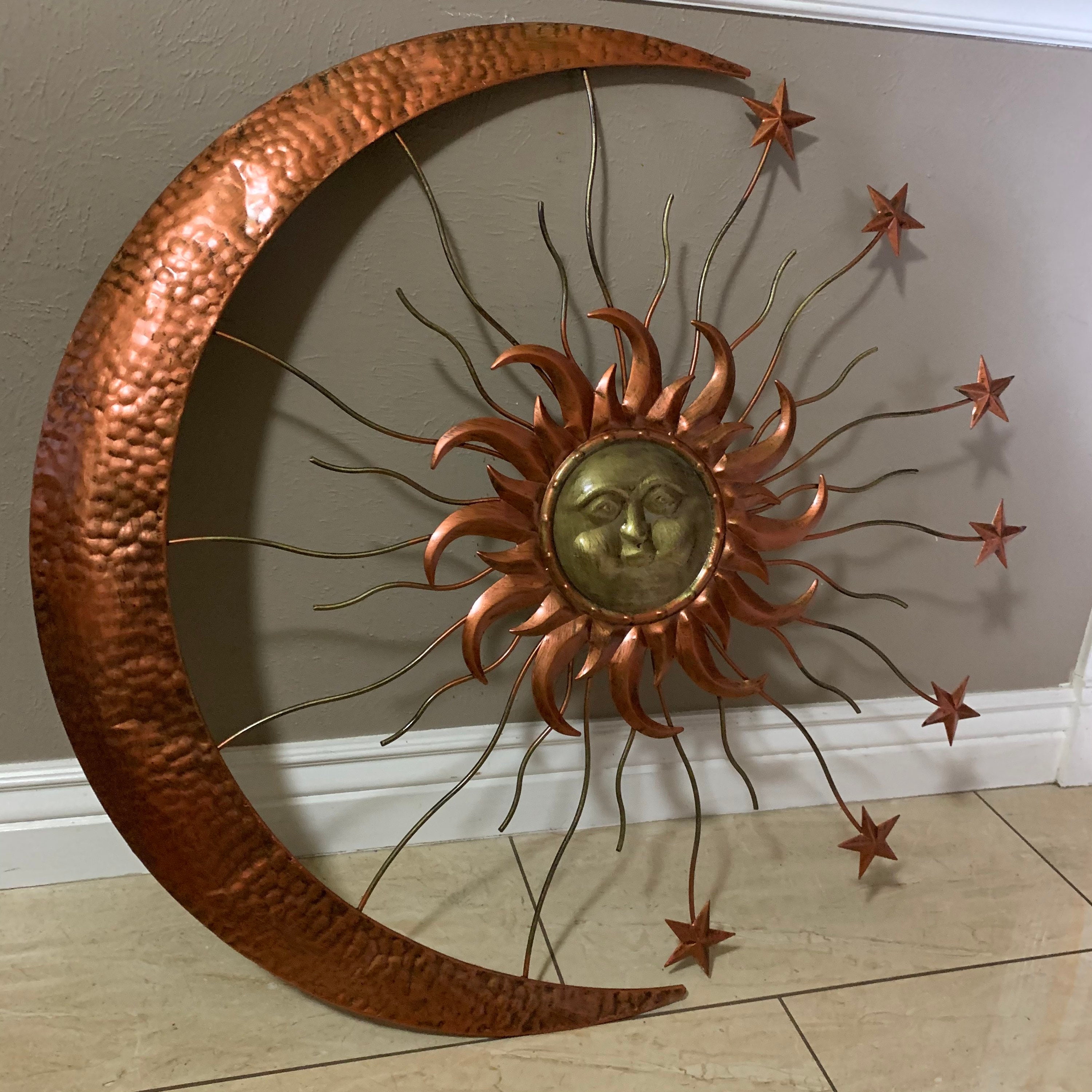36 SUN MOON STARS Metal Art Wall Sign Western Home Décor | Etsy