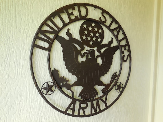 Details about   24" ARMY USA MILITARY METAL WALL ART WESTERN HOME DECOR RUSTIC BRONZE ART NEW 