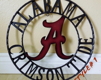ALABAMA Custom Metal Vintage Craft sign wall team art Western home decor handamade