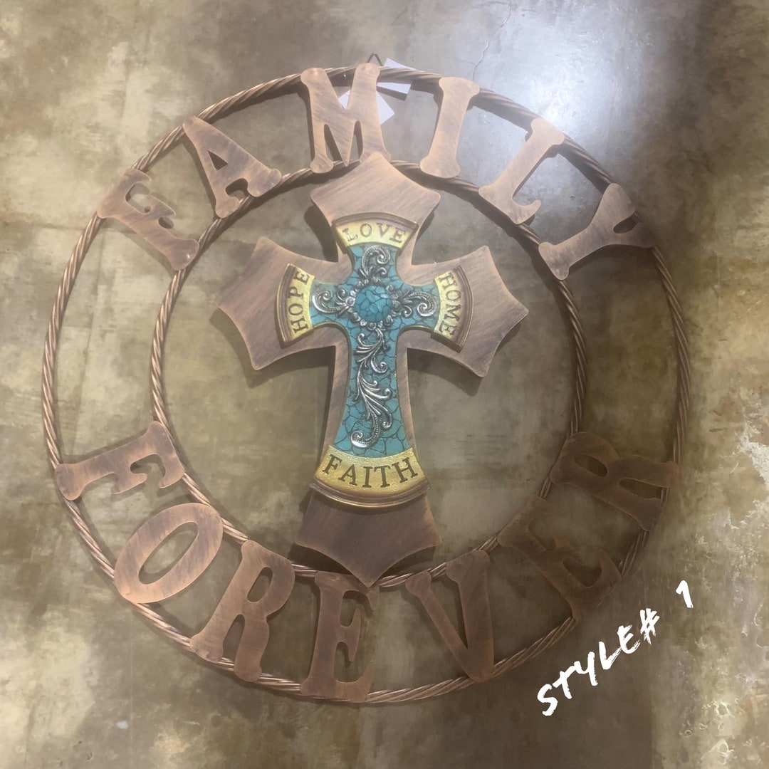 24 CUSTOM Cross Metal Wall Art Western Home Decor Rustic Etsy