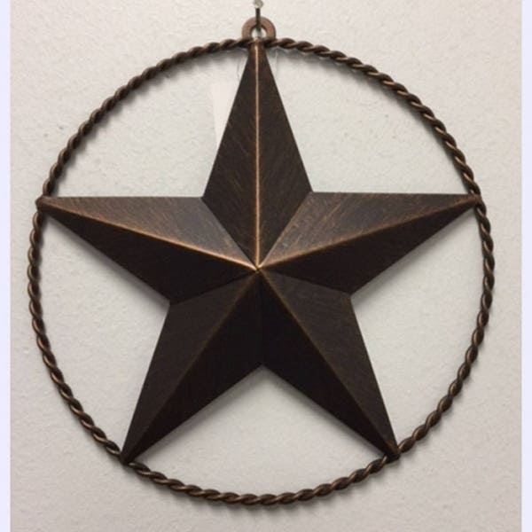 3",4",5",6",9",12",16",20",24",32",34",36",38" Barn Metal Lone star Twisted wire Rope Ring Western Home Décor Rustic Bronze--Free Shipping
