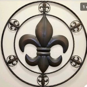 24 ", 32" Multi Fleur De Lis cuerda trenzada anillo Metal arte pared signo occidental hogar Decoración Vintage rústico marrón hecho a mano nuevo arte