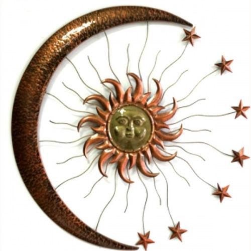 36" SUN MOON STARS Metal Art Wall Sign Western Home Décor Vintage ...
