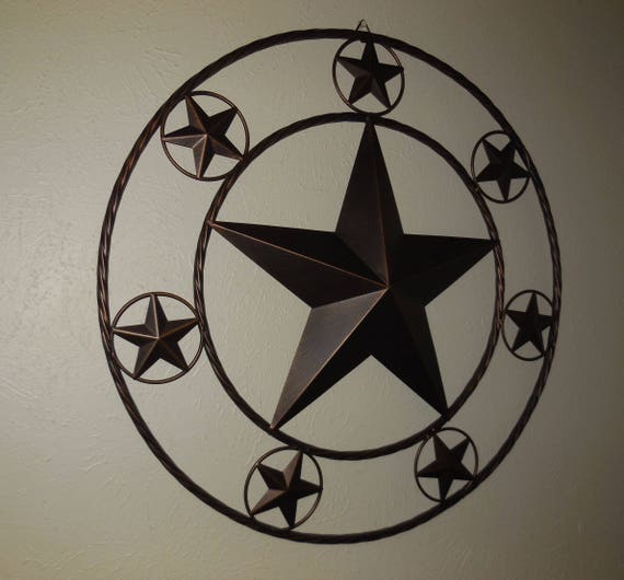 40 Lone Star Multi Barn Stars Metal Art Twisted Rope Etsy