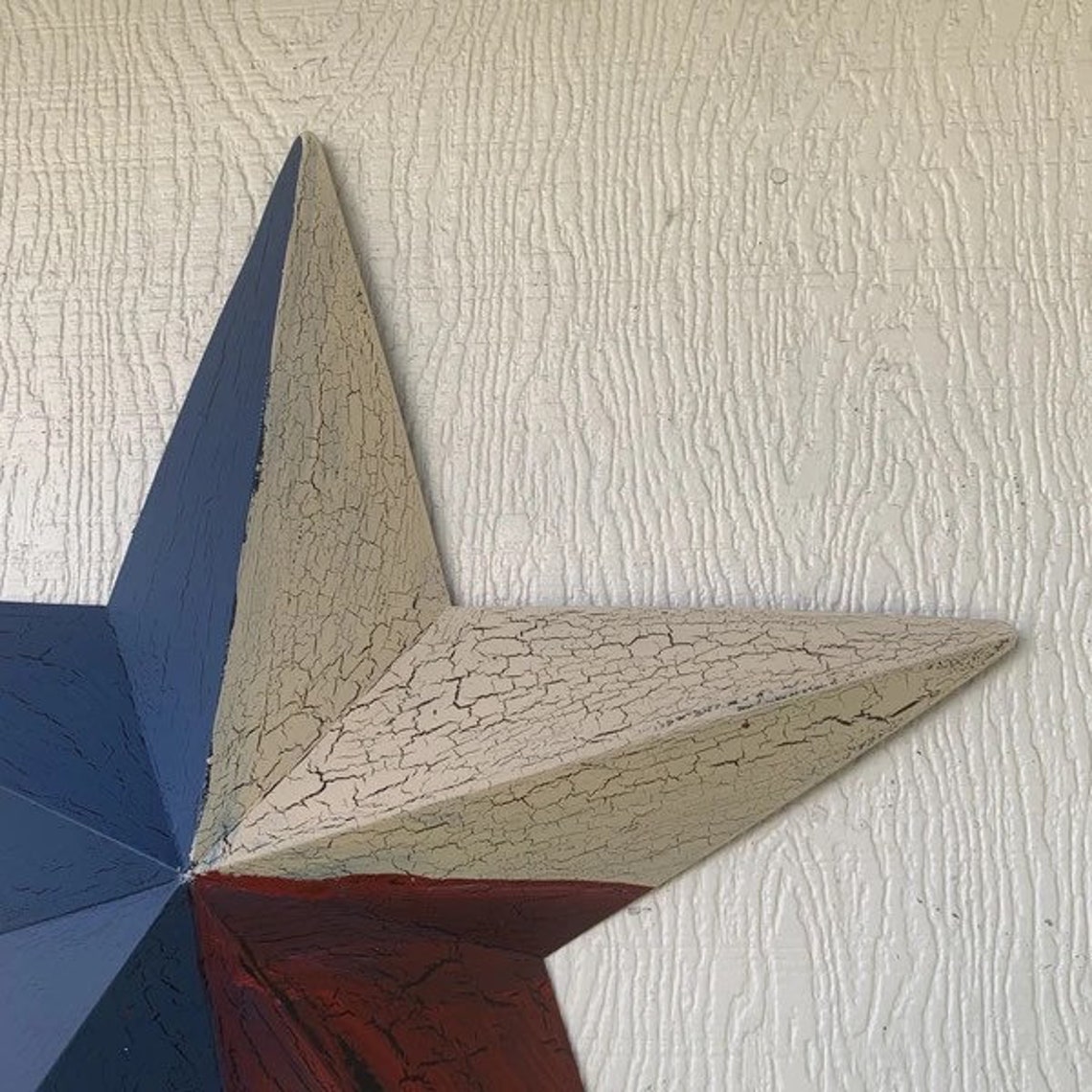 CRACKLE Estilo TEXAS Bandera Estrella Rojo Blanco Azul Metal | Etsy