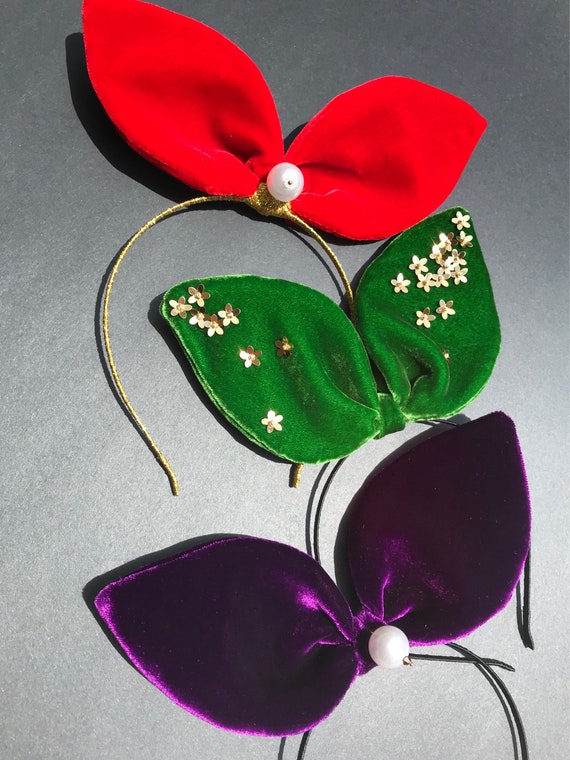 Buy Oversized Green Bow Headband, Oversized Bunny Bow Ears  display picture 1