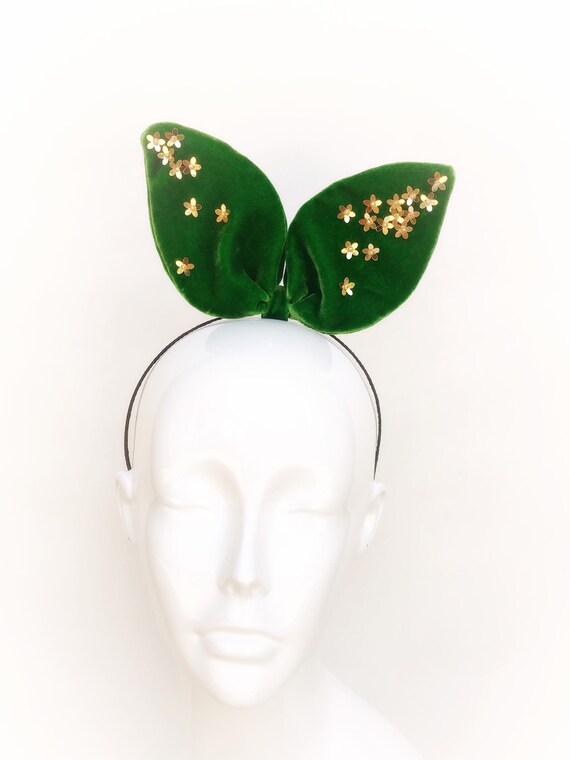 Oversized Green Bow Headband, Oversized Bunny Bow Ears 
