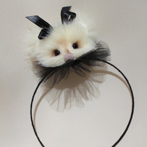 Diadema de oso de peluche, diadema de orejas de oso de niña, diadema de cumpleañera, tocado de oso de peluche de fiesta de té, diadema 3D para niñas con oso de peluche